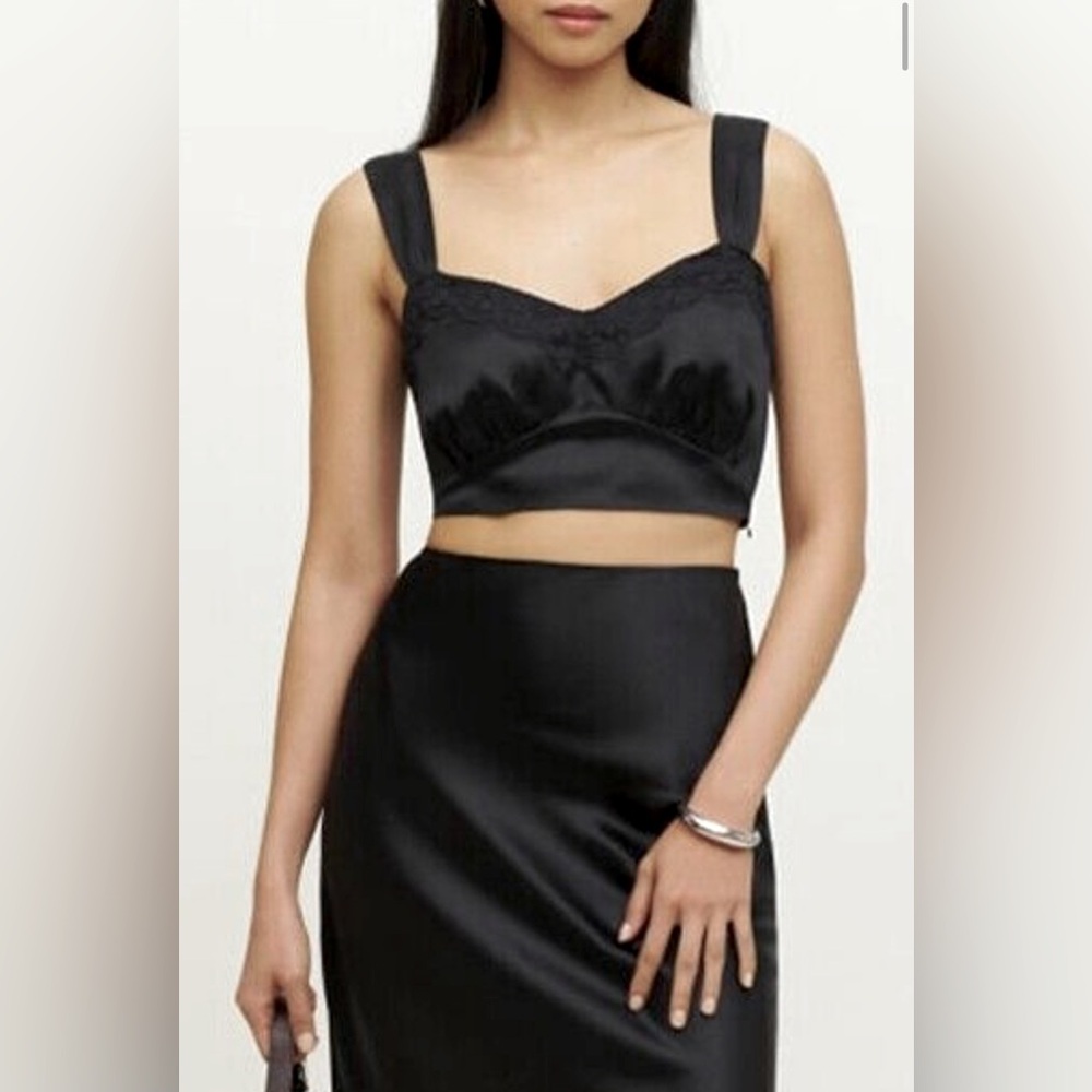 Reformation Silk Lace Croptop